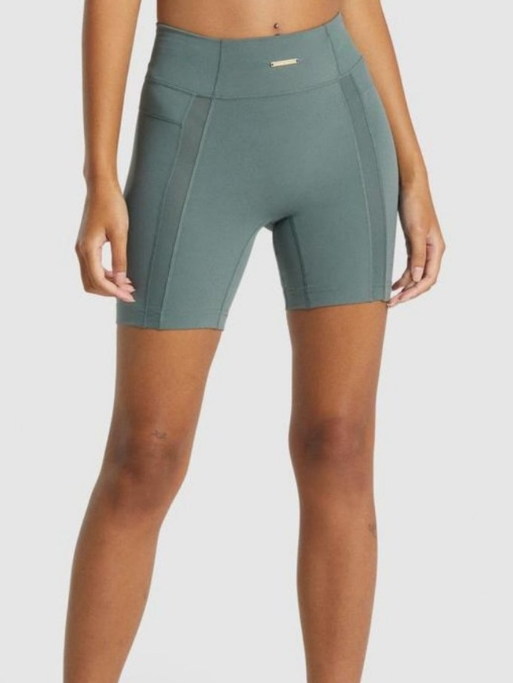 Gymshark x Whitney Simmons High-Rise Mesh Biker Shorts - Eucalyptus